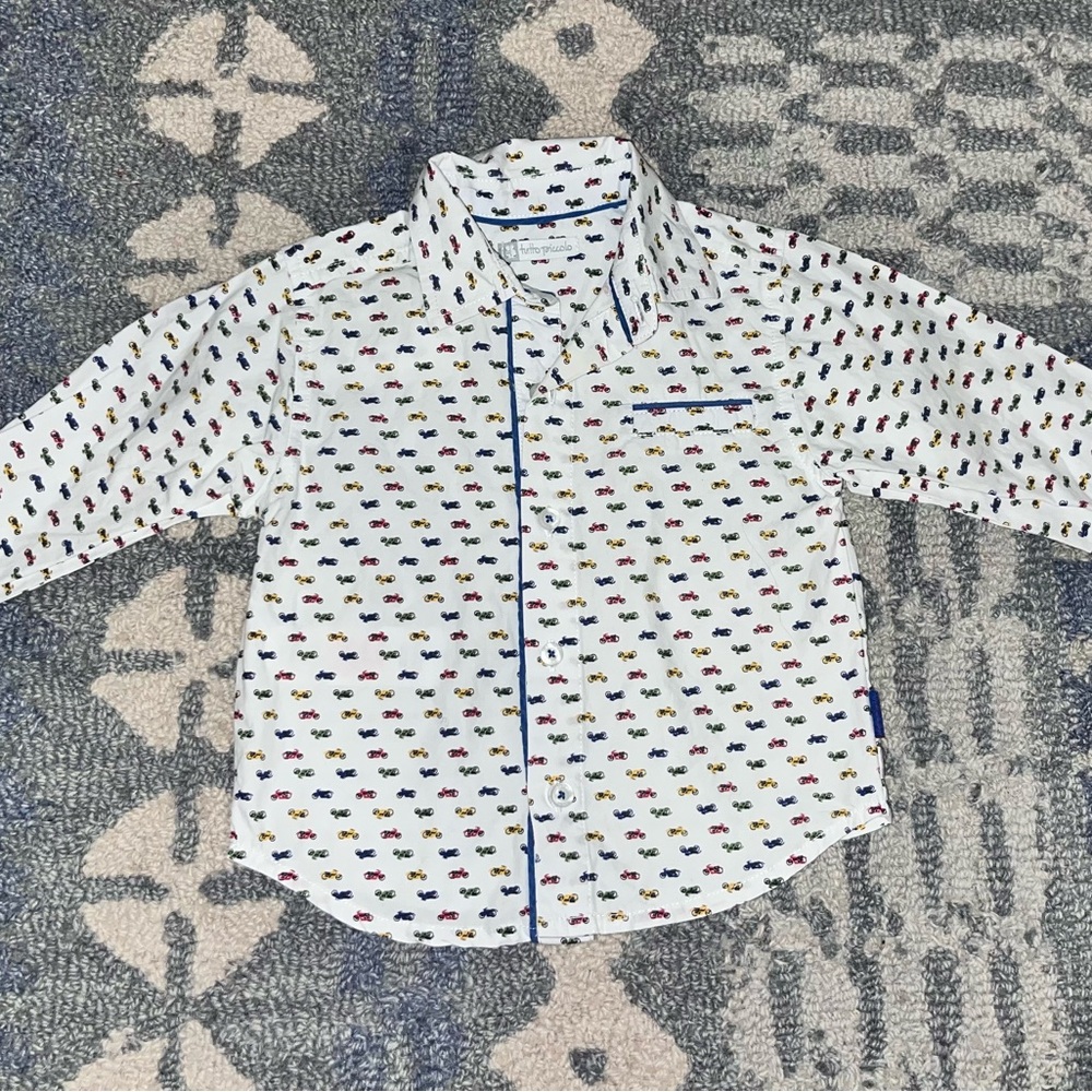Kids' White Patterned Shirt